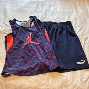Nike Dri-FIT Tank + Puma Shorts Boys M Athletic Set Play Outfit